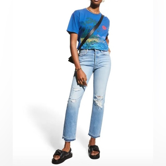 MOTHER High Waisted Hiker Hover Undone Denim On My Knees Jeans🔥 - Picture 7 of 16